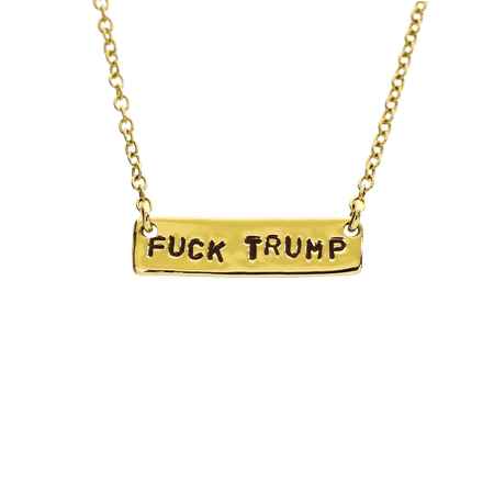 Fuck Trump necklaces gold etsy jewelry