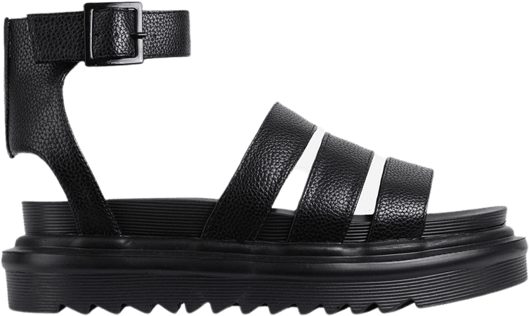 chunky black sandals