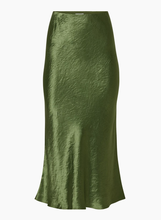 aritzia slip maxi skirt green