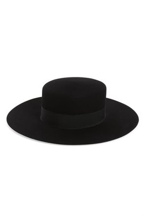 Saint Laurent Fur Felt Boater Hat | Nordstrom