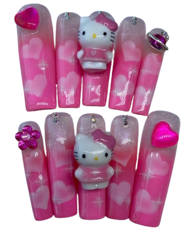 pink hello kitty nails (@mochi-items)