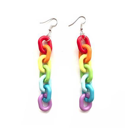 Rainbow Chain Earrings – Boogzel Apparel