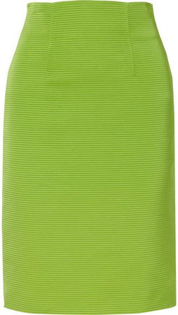 Ribbed-knit Skirt - Lime green