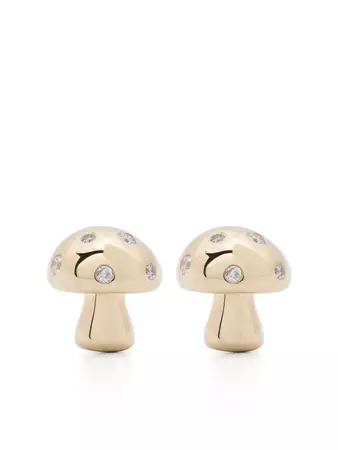 Adina Reyter Enchanted Mushroom Diamond Stud Earrings - Farfetch