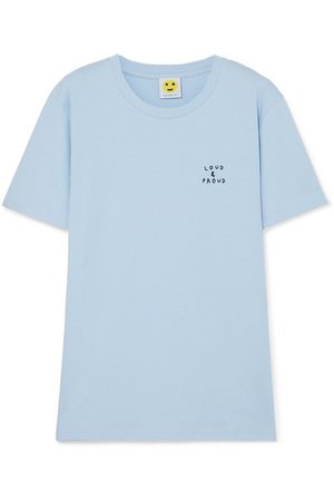 YEAH RIGHT NYC | Loud & Proud embroidered organic cotton-jersey T-shirt | NET-A-PORTER.COM