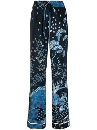 RED Valentino floral-print straight-leg Trousers - Farfetch