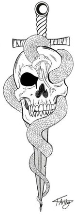skull snake tattoo