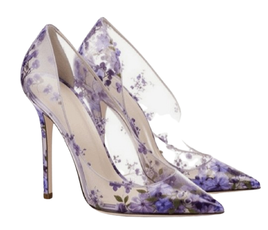 AI Generated Lavender Floral Heels