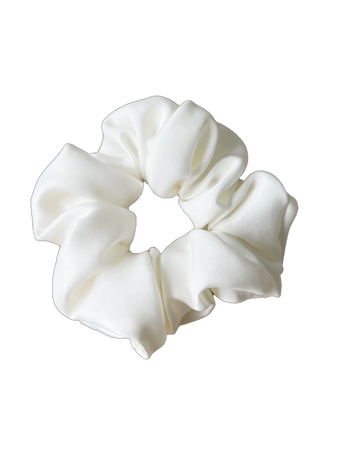 Soft Sateen White Scrunchies