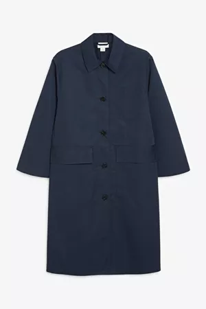 Oversized utility coat - Midnight blue - Coats & Jackets - Monki WW