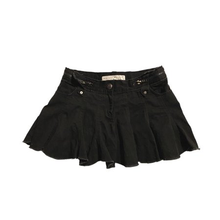 black pleated grunge zipper skirt