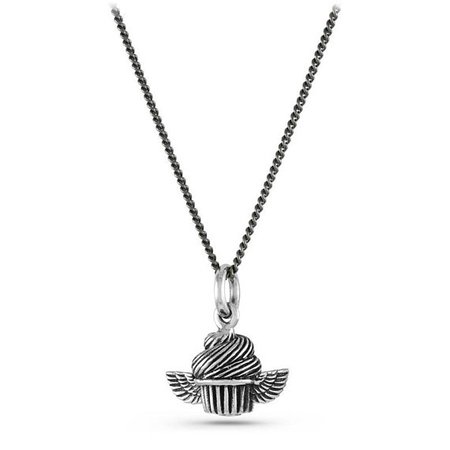Lost Apostle Silver Winged Cupcake Necklace