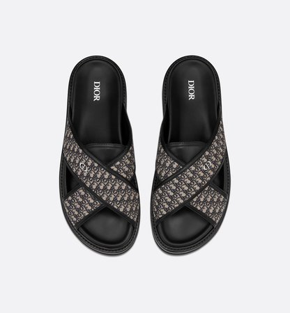 Aqua Dior Sandal Beige and Black Dior Oblique Jacquard - Shoes - Men's Fashion | DIOR