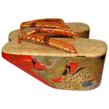 Japanese Maiko Okobo Sandals, Geisha Geta for kimono : Travelers | Ruby Lane