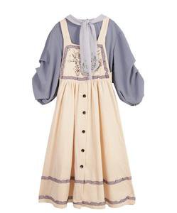 Farm Girl Cottage blouse Pinafore Strap Dress Set – Retro Fairy