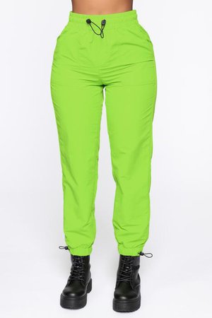 On The Go Drawstring Joggers - Neon Green, Pants | Fashion Nova