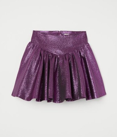 Purple metallic skater skirt