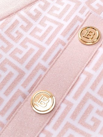 Balmain Monogram Glitter Buttoned Mini Dress - Farfetch