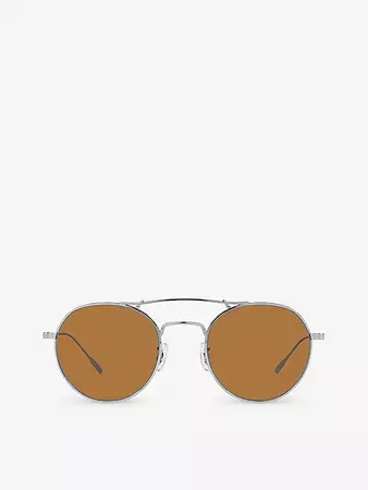OLIVER PEOPLES - OV1309ST Reymont round-frame titanium sunglasses | Selfridges.com