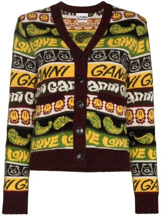 GANNI Smiley Knitted Cardigan - Farfetch