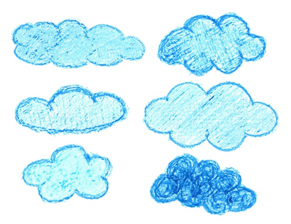 6 Crayon Cloud Drawing (PNG Transparent) | OnlyGFX.com