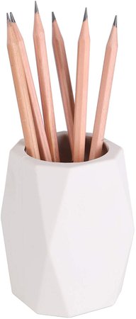 Amazon.com: YOSCO Silicone Pencil Holder Geometric Pen Cup for Office Desktop Stationery Organizer Makeup Brush Holder (White): Home Improvement
