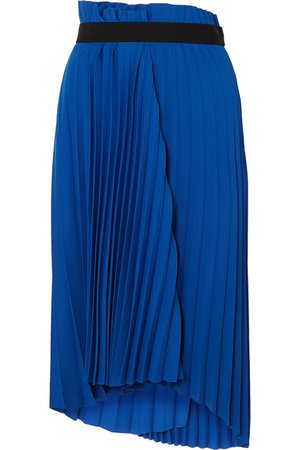 Balenciaga | Asymmetric pleated midi crepe skirt | NET-A-PORTER.COM