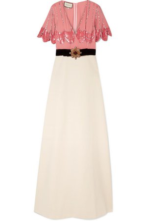 Gucci | embellished velvet-trimmed gown