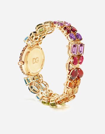 Watch with multi-colored gems in GOLD for | Dolce&Gabbana® US