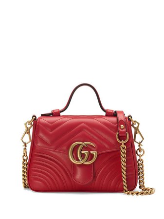 Gucci Red Gg Marmont Mini Top Handle Bag 547260DTDIT | Farfetch