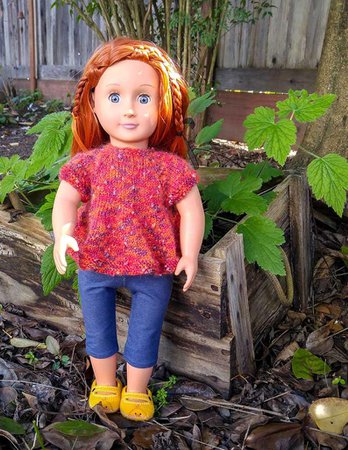 Orange and Red Sparkle Swing Top for 18 Inch Doll Hand | Etsy