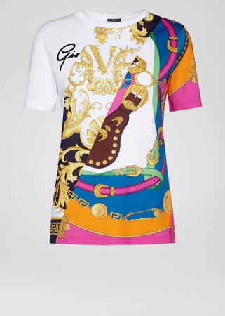 Versace Mixed Print T-Shirt for Women | US Online Store