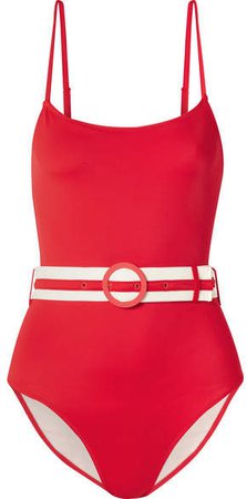 The Nina Belted Swimsuit - Red