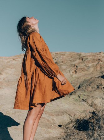 SYMI OCHRE EARTH DRESS - Sold out by A Perfect Nomad / Dresses | Young British Designers