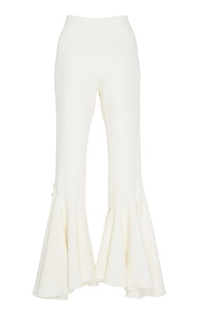 Giambattista Valli Ruffle Leg Pants In White | ModeSens