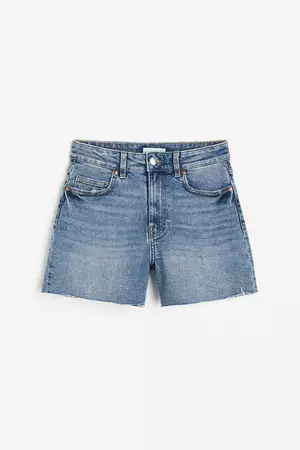 High Denim Shorts - Denim blue - Ladies | H&M US