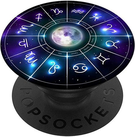 Amazon.com: Zodiac Astrology Wheel Star Sign Symbol Astrology Birth Grip PopSockets PopGrip: Swappable Grip for Phones & Tablets