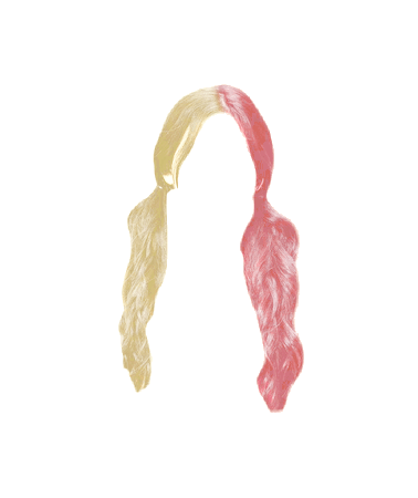 Vanilla Strawberry Hair | Blonde Pink Split Dye Low Pigtails (Dei5 edit)