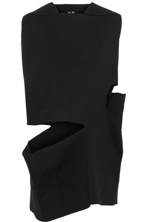 Black Jumbo cutout silk-ponte top | Sale up to 70% off | THE OUTNET | RICK OWENS | THE OUTNET
