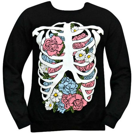 'Floral Rib Cage' Sweater | Wicked Clothes