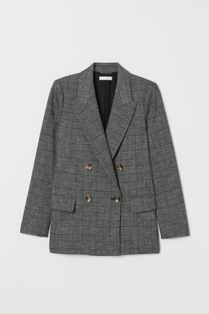 Jacket - Dark gray/black checked - Ladies | H&M CA