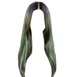 brown hair with a green tint to it png