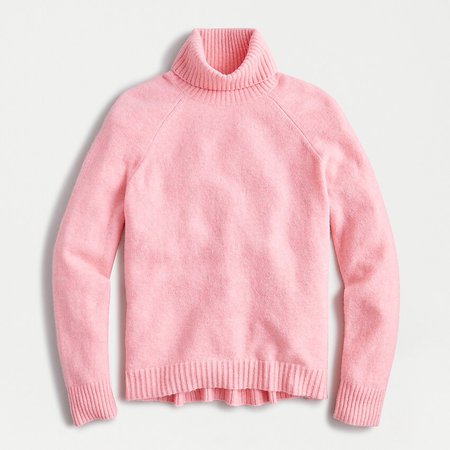 J.Crew: Turtleneck Sweater In Supersoft Yarn pink