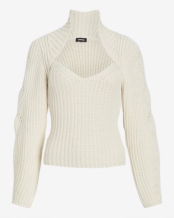 Ribbed Scoop Neck Long Sleeve Sweater | Express