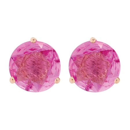 Alessa Jewelry 18 Karat Rose Gold and 1 Carat Lu Pink Sapphire Stud Earrings