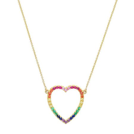Jennifer Meyer | Large Rainbow Open Heart Necklace