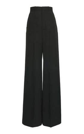 High-Rise Wool Wide-Leg Trousers By Del Core
