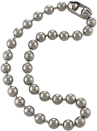 Amazon.com: Men's necklace, silver steel ball chain, extra large, 0.37", with protective finish, color, extra durable, stainless steel, BC20c steel 20 : Clothing, Shoes and Jewelry