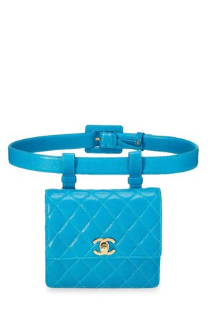 Chanel Blue Quilted Lambskin Pouch Belt Bag - What Goes Around Comes Around