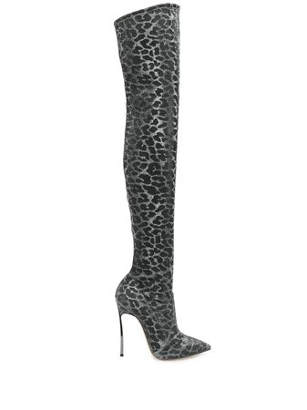 Casadei Animal Print Thigh-High Boots Aw19 | Farfetch.com